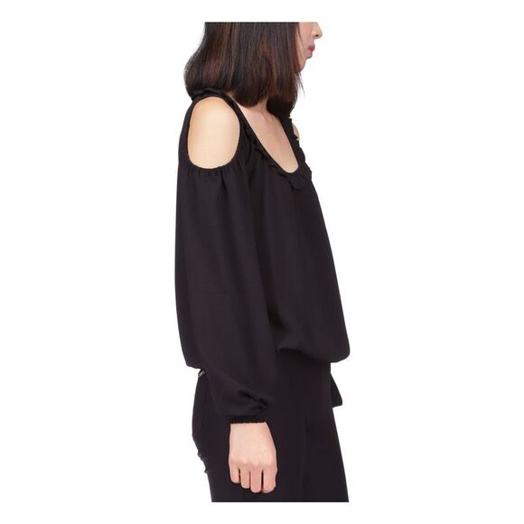 MICHAEL MICHAEL KORS Womens Black Tie At Side Long Sleeve Scoop Neck Top XXXL - Picture 3 of 4